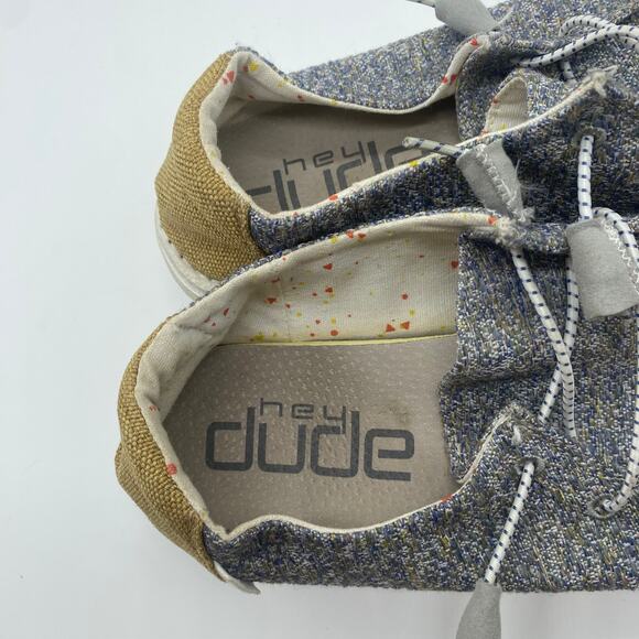 Hey Dude Women's size 9 Mustard Mix Gray Tan Wendy Slip-On Shoes Comfort Easy - Picture 6 of 8